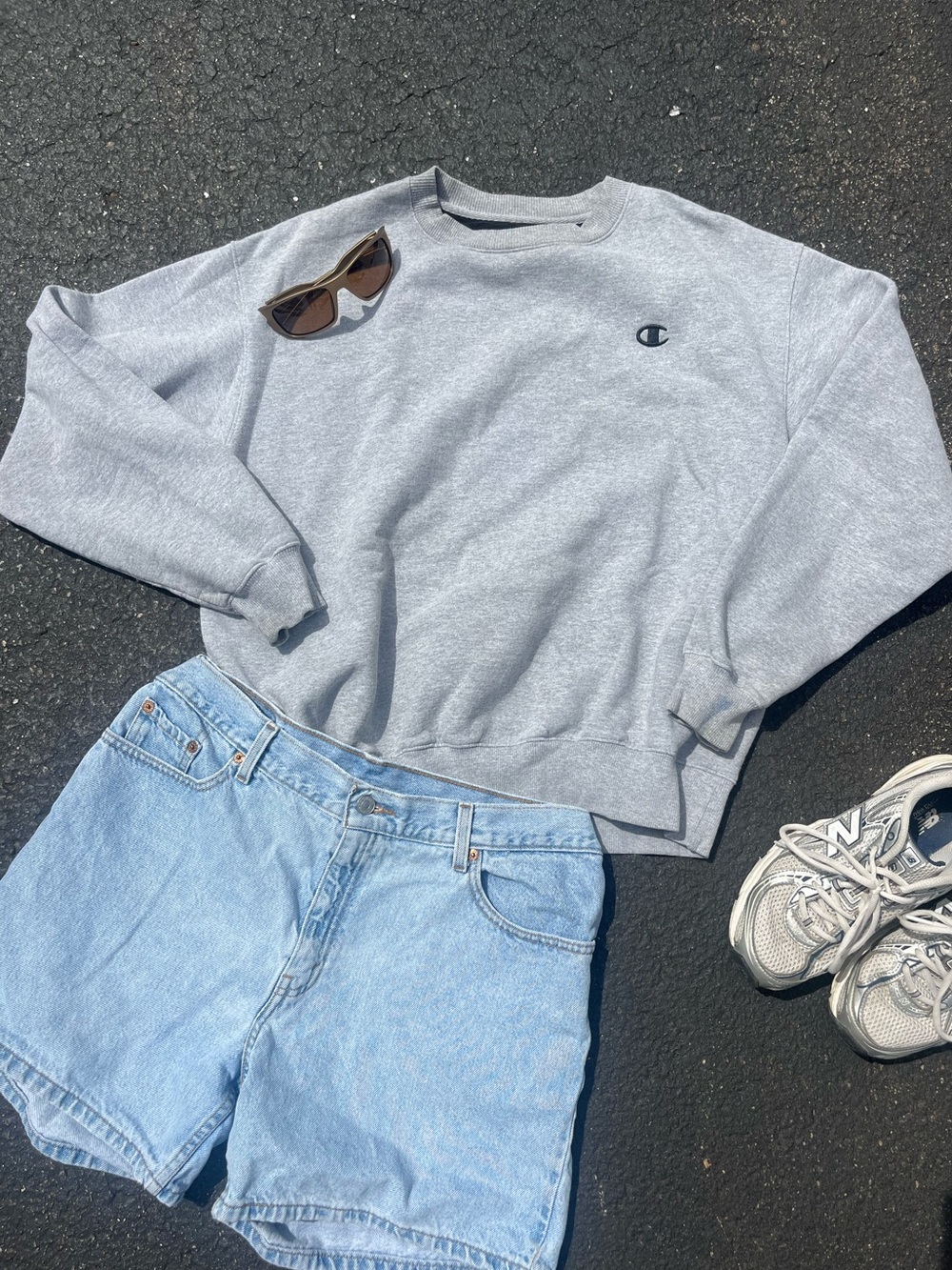 Vintage Champion Light Gray Crewneck Sweatshirt